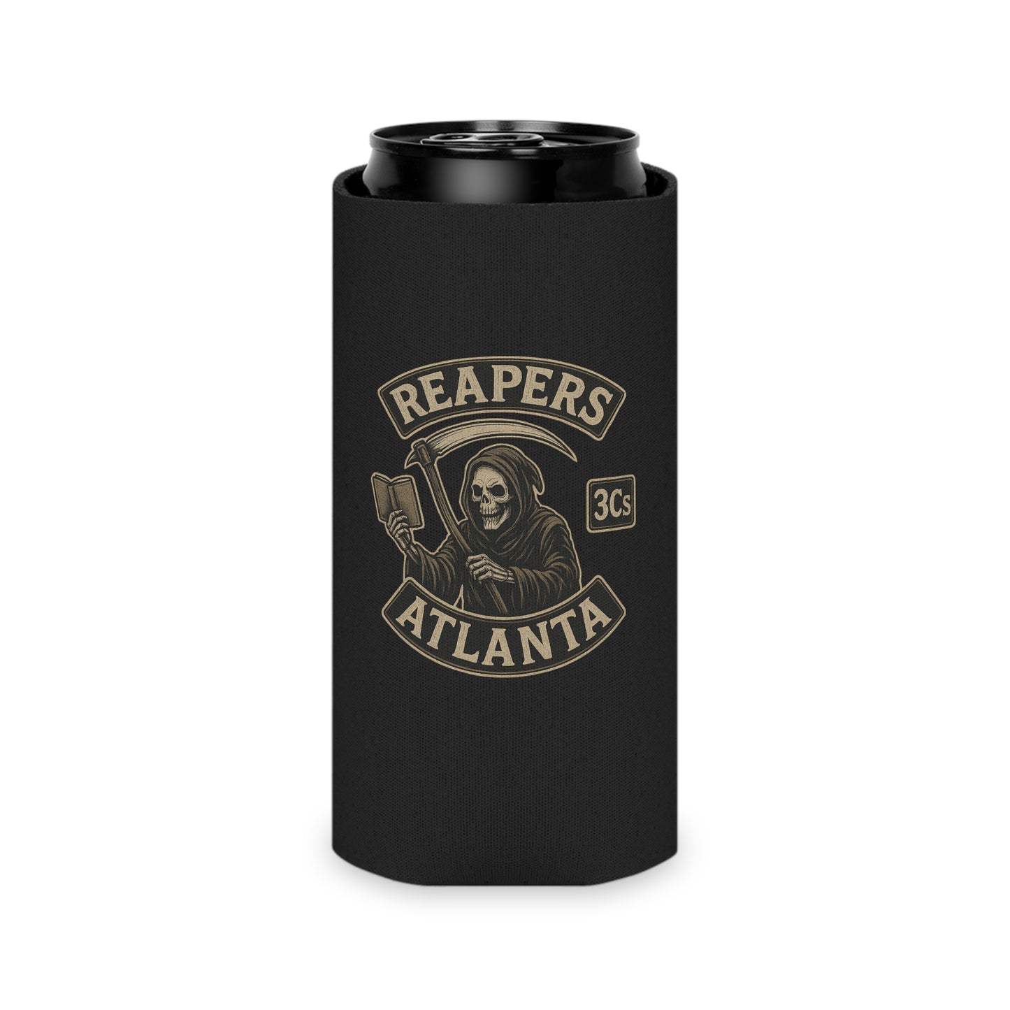 Reapers 3C’s Can Koozie – Grim Reaper "MC" Logo Can Cooler | Veteran Owned