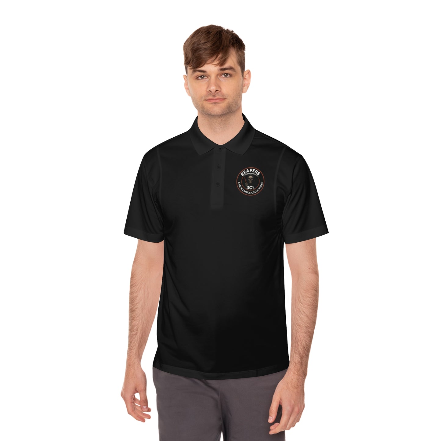 Reapers 3C’s Men’s Sport Polo Shirt OG Grim Reaper Logo– Moisture-Wicking Performance Polo | Veteran Owned