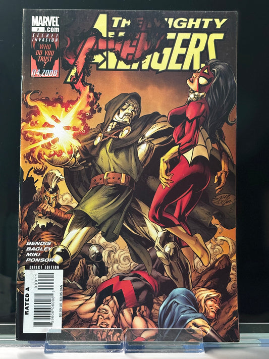 The Mighty Avengers #9 (2007 Marvel Comics) – VF/NM – “The Venom Bomb” Part 3 – Bendis & Bagley Symbiote Crisis