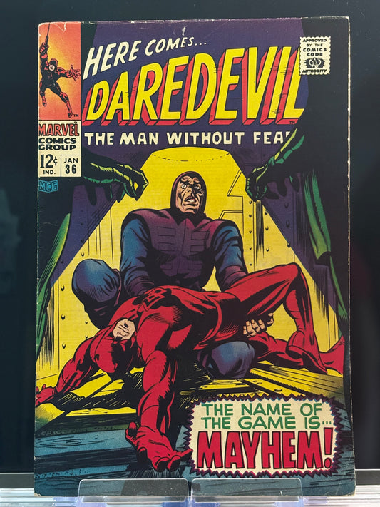 Daredevil #36 (1968 Marvel Comics) – VF – “The Name of the Game is Mayhem!” – Lee & Colan Bronze Age Classic