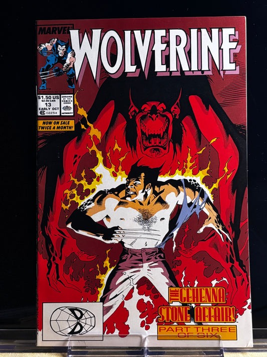 Wolverine #13 (1989 Marvel Comics) – NM – Claremont & Buscema’s Gritty Patch-Era Classic