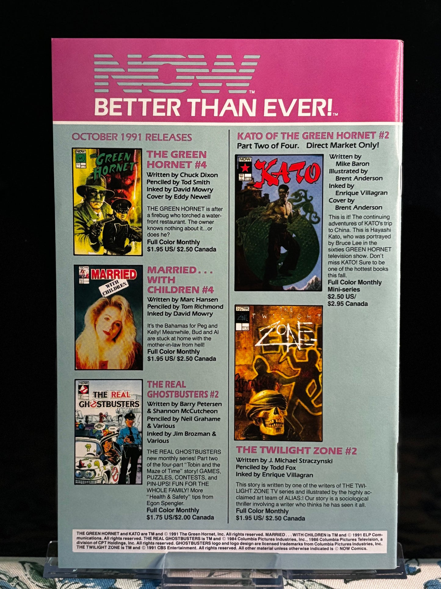 Kato of the Green Hornet #1 (1991 NOW Comics) – VF/NM – Martial Arts Hero Spotlight