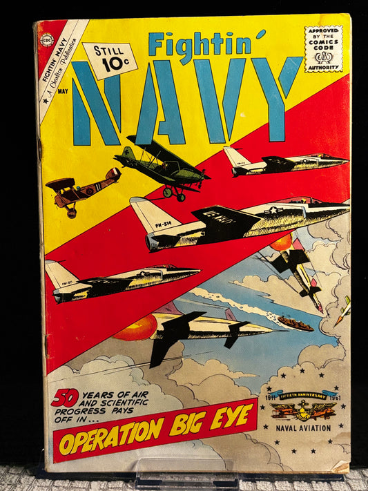 Fightin’ Navy #98 (1961 Charlton Comics) – FN/VF – Silver Age Naval War Comic – Vintage Military Action