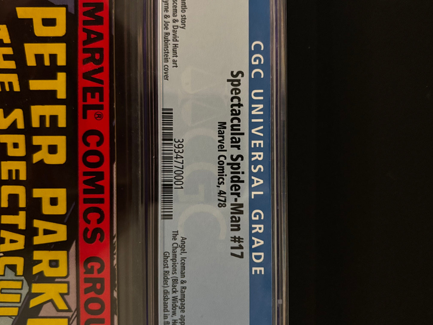 Spectacular Spider-Man #17 CGC 9.4 | Marvel 1978 | Spider-Man & Angel vs Rampage | Iceman Twist!