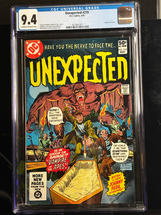 The Unexpected #210 (1981 DC) CGC 9.4 | Bronze Age Horror Anthology | High Grade