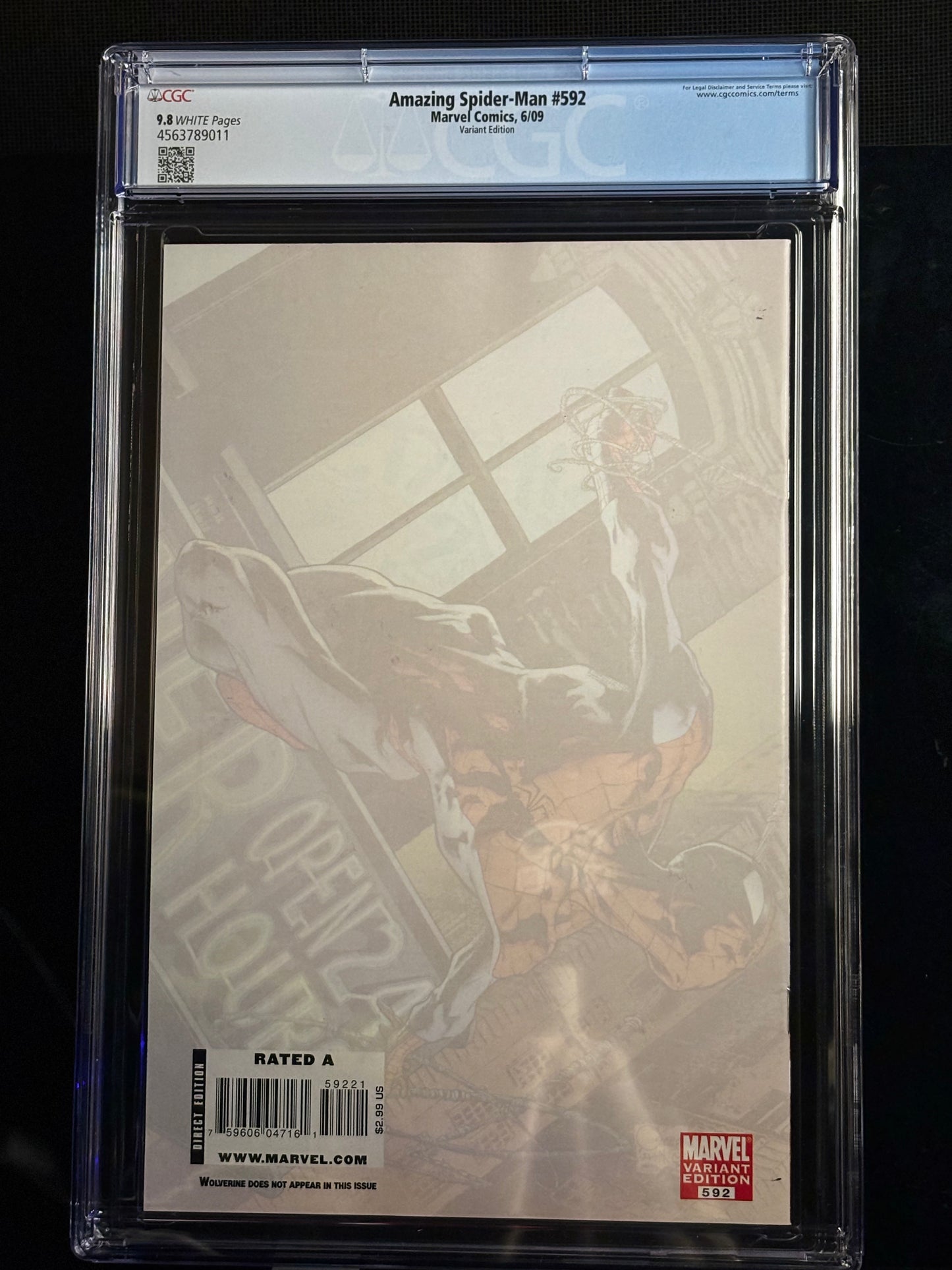 The Amazing Spider-Man #592 Wolverine Variant (2009 Marvel) CGC 9.8 | Mark Waid Story | NM/M