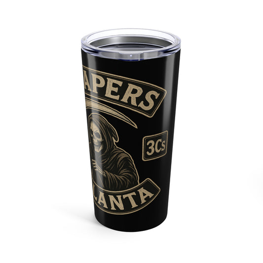 Reapers 3C’s 20 oz Tumbler – Grim Reaper "MC" Style Logo Travel Cup | Veteran Owned