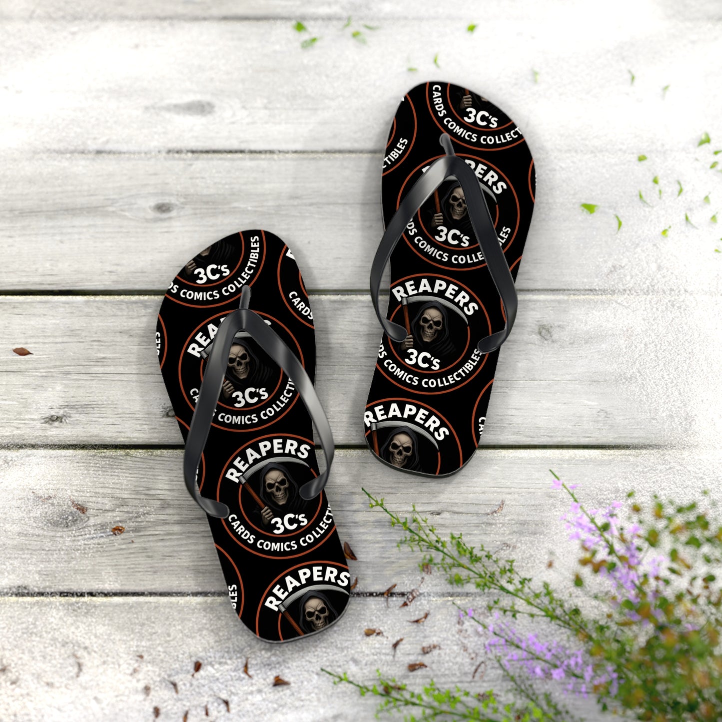 Reapers 3C’s Flip-Flops – OG Grim Reaper Logo Sandals | Veteran Owned