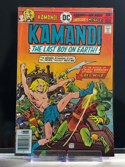 Kamandi, The Last Boy on Earth #44 (1976 DC Comics) – “The Merchant of Menace” – VF/NM Bronze Age Classic