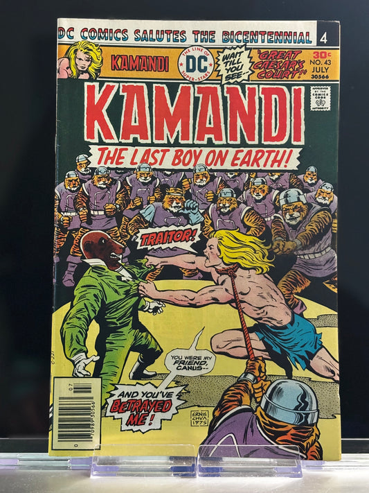 Kamandi, The Last Boy on Earth #43 (1976 DC Comics) – “A Connecticut Mutant in Great Caesar’s Court” – VF/NM Bronze Age Sci-Fi