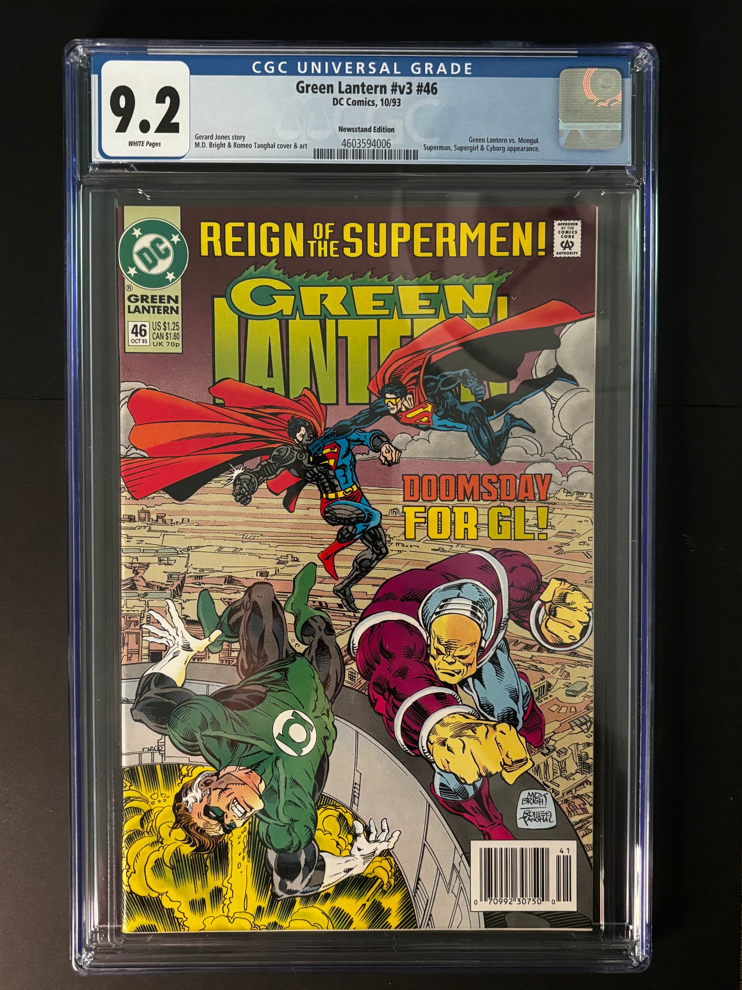 Green Lantern #46 CGC 9.2 | DC 1993 | Reign of the Supermen Tie-In | Hal Jordan vs. Mongul!