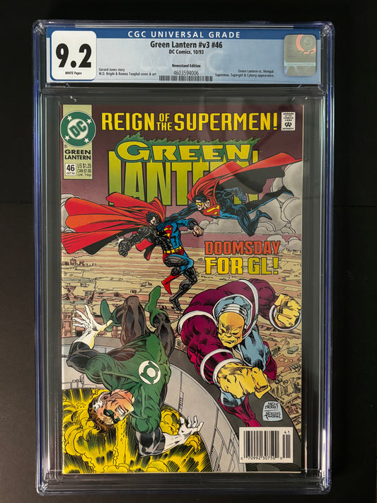 Green Lantern #46 CGC 9.2 | DC 1993 | Reign of the Supermen Tie-In | Hal Jordan vs. Mongul!