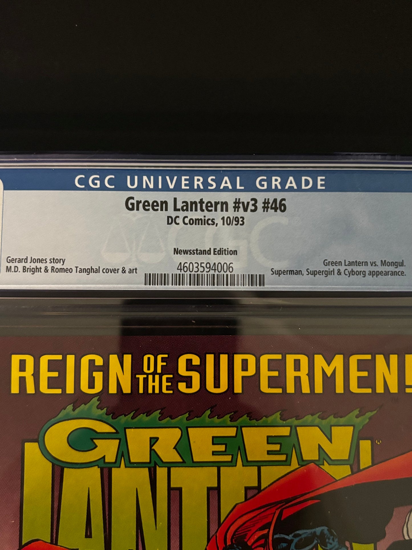 Green Lantern #46 CGC 9.2 | DC 1993 | Reign of the Supermen Tie-In | Hal Jordan vs. Mongul!