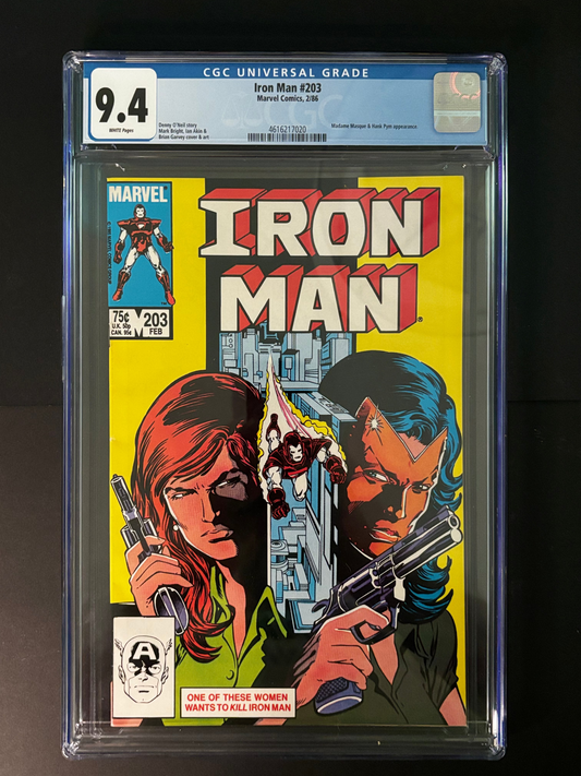 Iron Man #206 CGC 9.4 | Marvel 1986 | Tony Stark vs. Firepower Prelude | Armor Wars Era Begins!