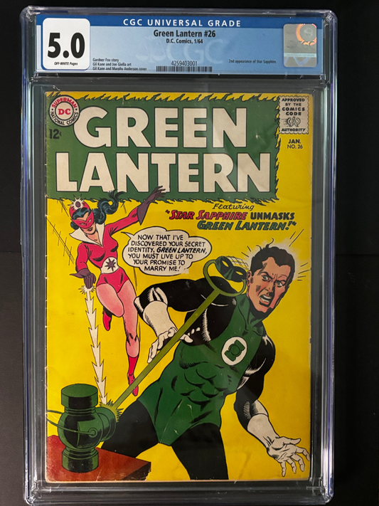 Green Lantern #26 CGC 5.0 | DC Comics 1964 | Hal Jordan vs. Star Sapphire | Silver Age Key!